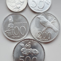 Set 5 monede Indonezia 25, 50, 100, 200, 500 Rupiah 1994 - 2008 UNC - A023