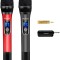 Set 2 microfoane profesionale Xiaokoa omnidirectionale wireless, pentru Karaoke, prezentari, raza actiune 80 m, negru