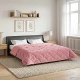vidaXL Duvet de iarnă Roz 240 x 260 cm Microfibră și fleece Teddy 42026348