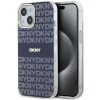 Husa iPhone 15 DKNY IML Mono &amp; Stripe MagSafe, albastru, DKHMP15SHRHSEB