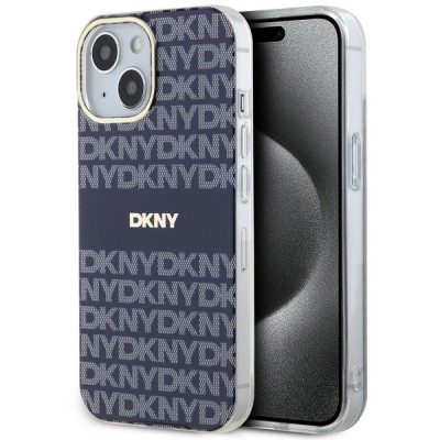 Husa iPhone 15 DKNY IML Mono &amp;amp; Stripe MagSafe, albastru, DKHMP15SHRHSEB foto