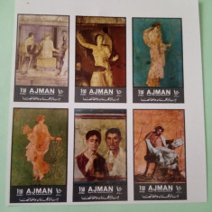 AJMAN, ARTA POMPEI - BLOC MNH IMPERF.