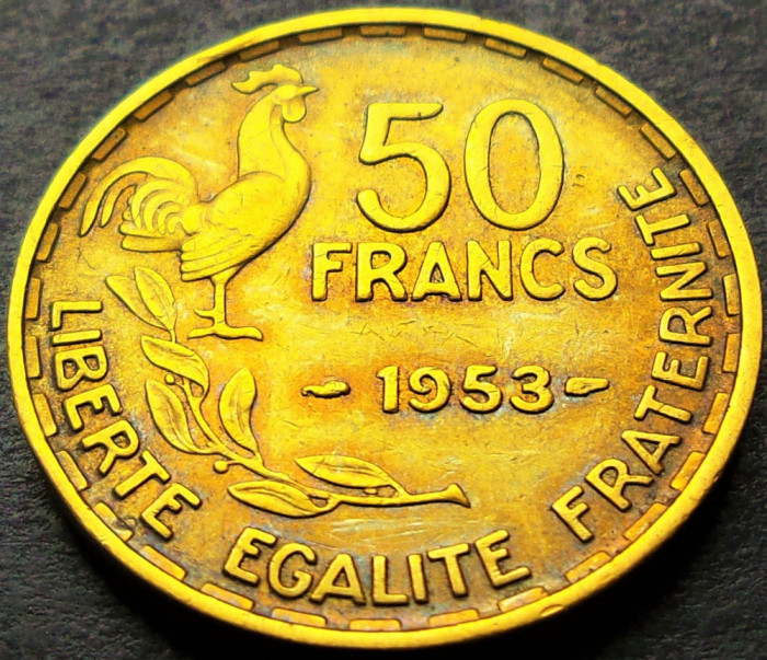 Moneda istorica 50 FRANCI - FRANTA, anul 1953 * cod 1966 B = excelenta