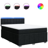 Cumpara ieftin Pat box spring cu saltea, negru, 140x200 cm, textil
