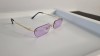 Ochelari de soare Rimless - Ochelari fara rama - Brate aurii Lentile violet, Rectangulara, Unisex, Protectie UV 100%