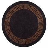 Cumpara ieftin Covor lavabil, negru si auriu, &Oslash; 200 cm