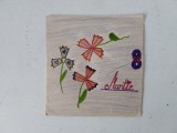 Felicitare veche facuta de mana, de copil pentru mama, de 8 martie, anii 80, Romania