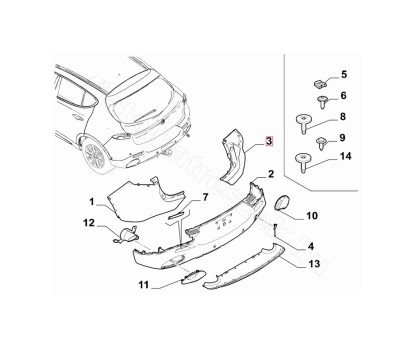 Capac bara spate ALFA ROMEO TONALE, 04.2022-, partea dreapta, original, foto