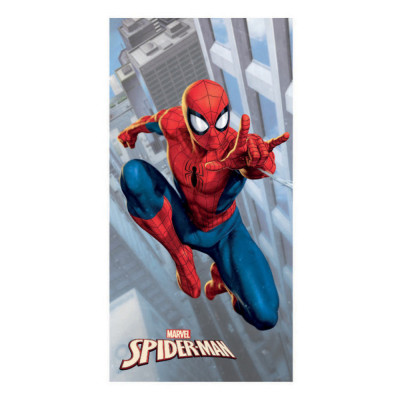 Prosop de plaja Spiderman City, Multicolor, 70x137 cm, 100% Poliester, Uscare rapida foto