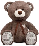 Ursuleț de Pluș Amek Toys 40 Cm Bej/maro cu Fundă - Jucărie Moale din Poliester