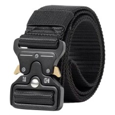 Curea tactica pentru pantaloni, culoare neagra cu catarama neagra