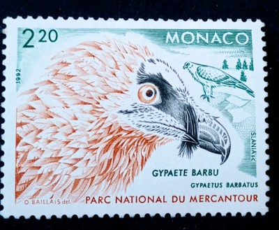 Monaco 1992, păsări , păsări de pradă, fauna serie 1v. Nestampilata foto