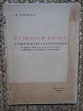 HEINRICH HEINE - APRECIERI SI CONTROVERSE I. E. TOROUTIU , 1931