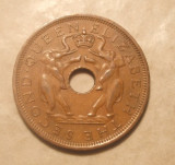 RHODESIA SI NYASALAND 1 PENNY 1962 ELEFANTI / EXOTICA, Africa