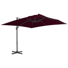 vidaXL Umbrelă &amp;icirc;n consolă cu st&amp;acirc;lp din aluminiu, bordo, 300x300 cm foto