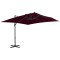 vidaXL Umbrelă &icirc;n consolă cu st&acirc;lp din aluminiu, bordo, 300x300 cm