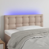 VidaXL Tăblie de pat cu LED cappuccino 100x5x78/88 cm piele ecologică