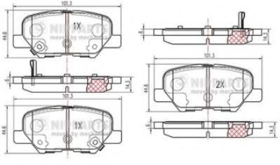 Set placute frana,frana disc MAZDA 6 Limuzina (GJ, GH) (2012 - 2016) NIPPARTS N3615017 foto