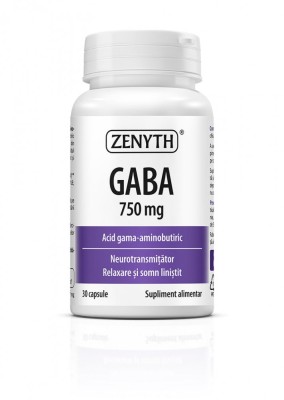 GABA, 30 capsule, Reduce stresul, sustine relaxarea si stimuleaza somnul, pentru OVERTHINKERI, 750 mg capsula, ZENYTH foto