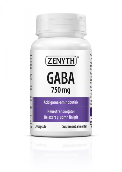 GABA, 30 capsule, Reduce stresul, sustine relaxarea si stimuleaza somnul, pentru OVERTHINKERI, 750 mg capsula, ZENYTH