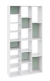 Cumpara ieftin Biblioteca mdf alb verde Arctic 92x30x178 cm