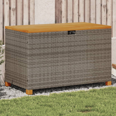 vidaXL Cutie depozitare grădină gri 110x55x63 cm lemn acacia poliratan foto