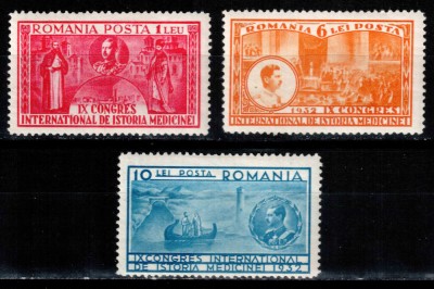 Romania 1932, LP 99, Al IX-lea Congres de Istoria Medicinii, seria, MNH LUX! foto
