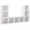 Dulapuri TV, 2 buc., alb, 107x35x37 cm, lemn prelucrat
