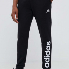 adidas pantaloni de trening din bumbac culoarea negru, cu imprimeu