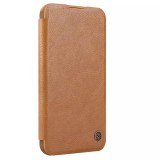 Husa pentru iphone 16 - nillkin qin prop leather case - brown