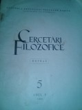 CERCETARI FILOZOFICE,1958,Extras anul 5,Academia Republicii Socialiste ROMANIA