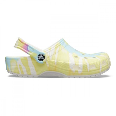 Saboti Crocs Classic Tie-Dye Graphic Clog Alb - White/Multi foto