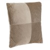 Pernă Decorativă, Velvet, Model Dungi Reliefate, Culoare Taupe, Dimensiuni 45x45 cm, Oem