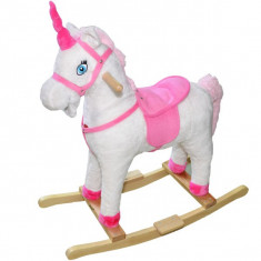 Balansoar pentru copii din lemn - Unicornul Roz din plus foto