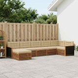 vidaXL Set de canapele de exterior cu pernă 7 pcs Natural și Bej 3383616
