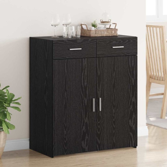 vidaXL Dulap de depozitare cu sertar Stejar negru 80 x 42.5 x 93.5 cm 3365601