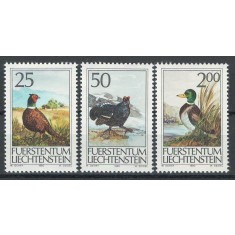 Liechtenstein 1990 Mi 1066/68 MNH - Vanatoarea (II), fauna, pasari