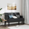 VidaXL Banchetă cu spătar, negru, 112x65,5x75 cm, piele ecologică 372153