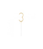 Lumanare Scanteietoare, auriu, 17 cm-Tip Cifra 3, Godan