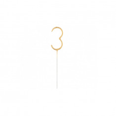 Lumanare Scanteietoare, auriu, 17 cm-Tip Cifra 3