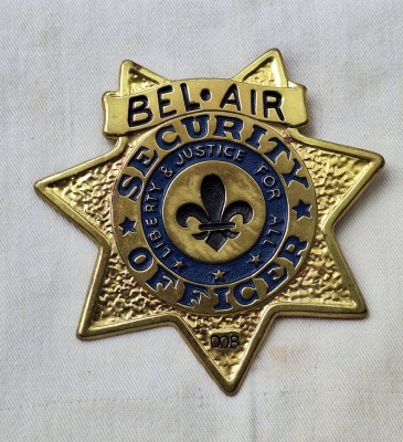 BEL AIR Security officer, insigna body guard, protectie si paza, dimensiune mare foto