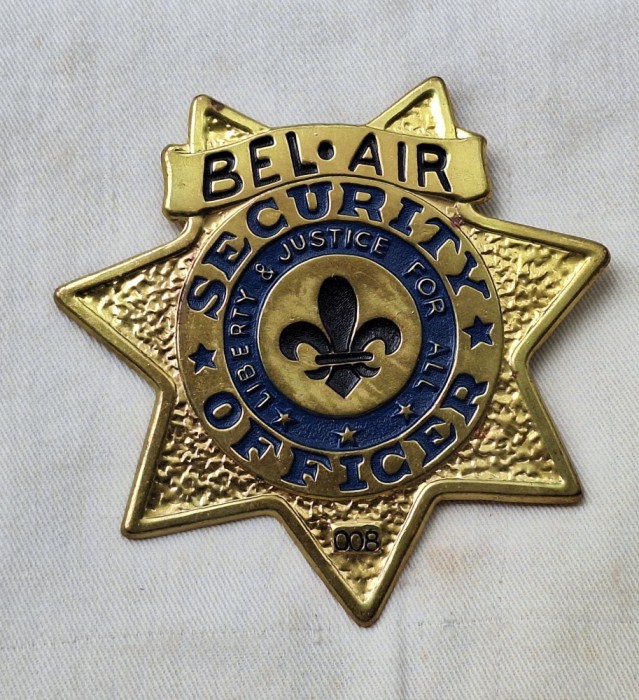 BEL AIR Security officer, insigna body guard, protectie si paza, dimensiune mare