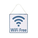 Tablou decorativ metalic, GMO, WiFi Free, 20x20cm