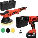 Yato YT-82200 + YT-82806 - Masina de lustruit 720 W 150 mm valiza plastic + Masina de insurubat cu impact cu 1 acumulator Li-Ion 18 V 3 Ah patrat 1/2