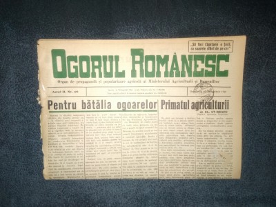 REVISTA OGORUL ROMANESC 17 NOIEMBRIE 1940 foto