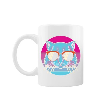 Cana alba personalizata cat glasses, INOVATIX&amp;reg;. 330ml foto
