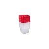 Set 10 cutii alimente, rosii, patrate, 550 ml, Fresco Keep Fresh, Casa Plastor