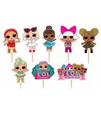 Set 8 Toppere Model LOL Surprise pentru Tort, Carton Foliat