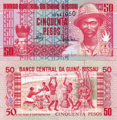 GUINEEA BISSAU 50 pesos 1990 UNC!!! foto