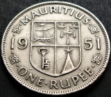 Cumpara ieftin Moneda exotica 1 RUPIE - MAURITIUS, anul 1951 * cod 4145 B = George VI, Africa